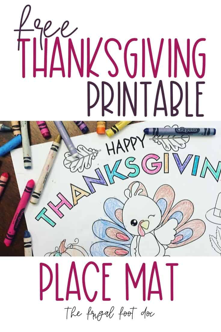 Free Thanksgiving printable coloring page place mat. Cute and easy DIY Thanksgiving decor ideas and craft ideas for kids. DIY Thanksgiving table decor ideas. Fall decor ideas on a budget. #DIY #thanksgiving #fall