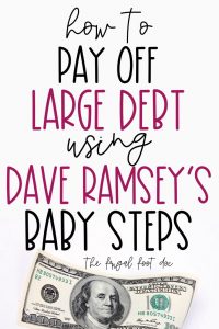 Dave Ramsey's Debt snowball method to pay off large debt fast. How to cut expenses, gain control of your income, and learn to budget, so you can pay off six figure debt. #debtsnowball #daveramsey #budget