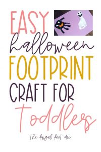 Fall Halloween crafts for kids and toddlers. Your kids will love this easy Halloween fall footprint art craft idea. This is an easy frugal fall activity to do with the kids and also a great DIY Halloween decoration. #halloween #fall #diy #crafts