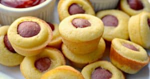 mini muffins with hot dog centers