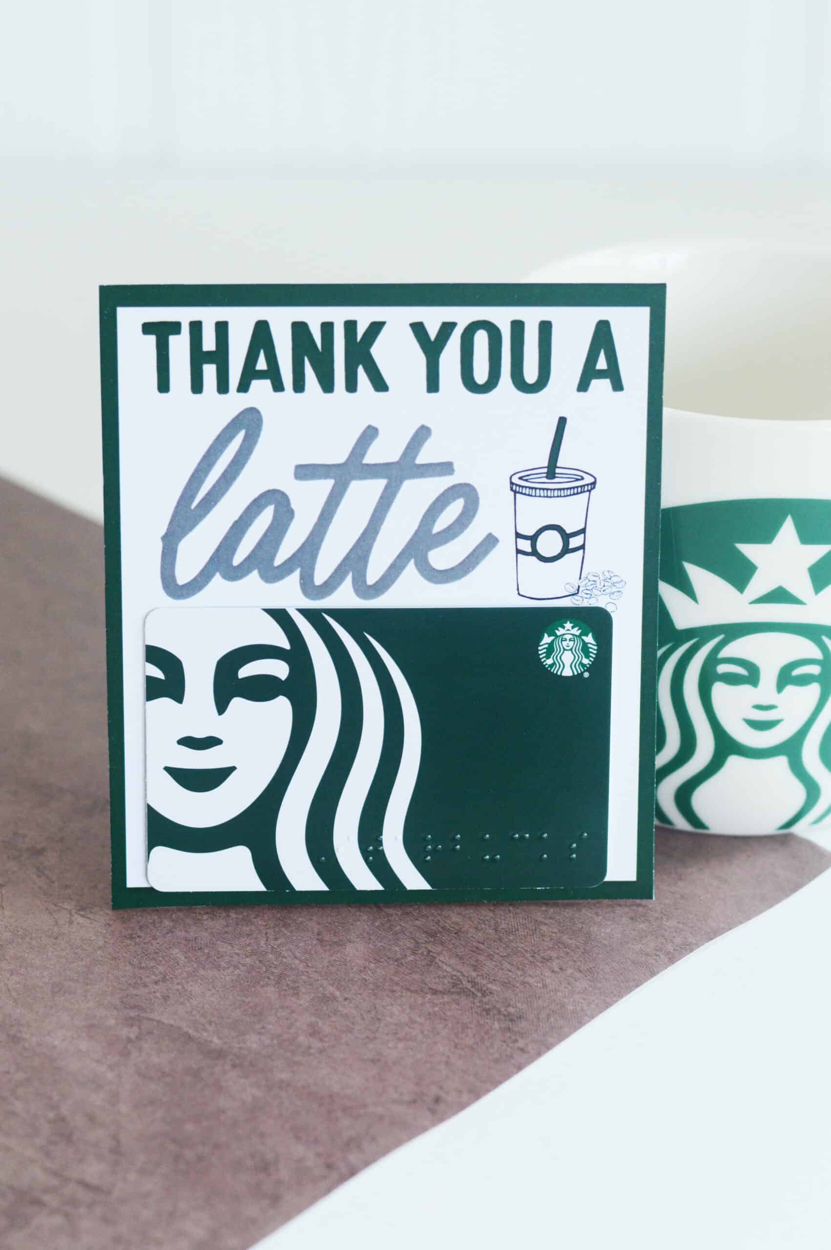 DIY Starbucks Thank You A Latte Gift | Free printable cards!