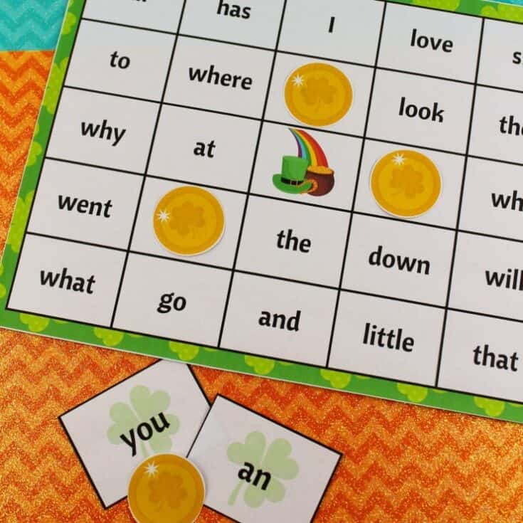 Image for St. Patrick's Day Sight Word Bingo
