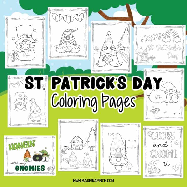 Image for Free St. Patrick's Day Gnome Coloring Pages