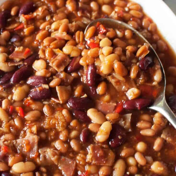 Image for Crockpot Baked Beans with Canned Beans Recipe (with Video)
