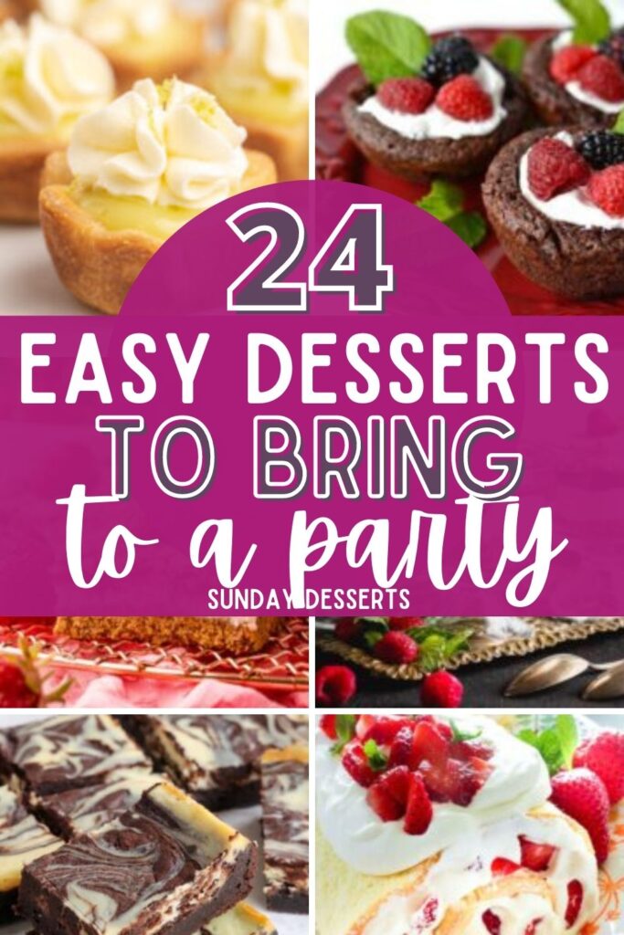 Roundup post of easy dessert ideas to bring to a party
