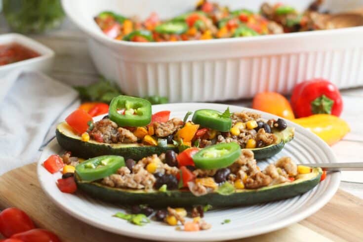 Taco Stuffed Zucchini Boats (Low Carb Meal)