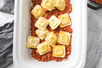 How to layer ravioli for lasagna