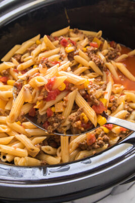 Slow Cooker Taco Pasta