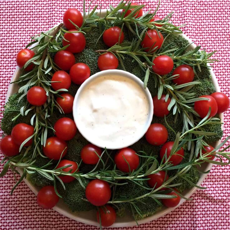 Image for Christmas Wreath Shaped Veggie Platter