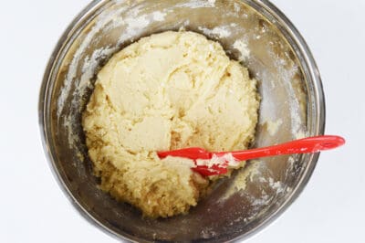 sugar cookie dough in a large mixing bowl