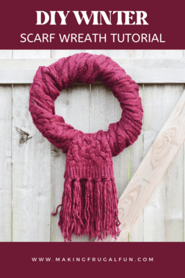 DIY winter scarf wreath