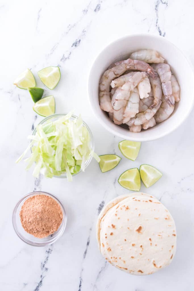 ingredients for shrimp tacos