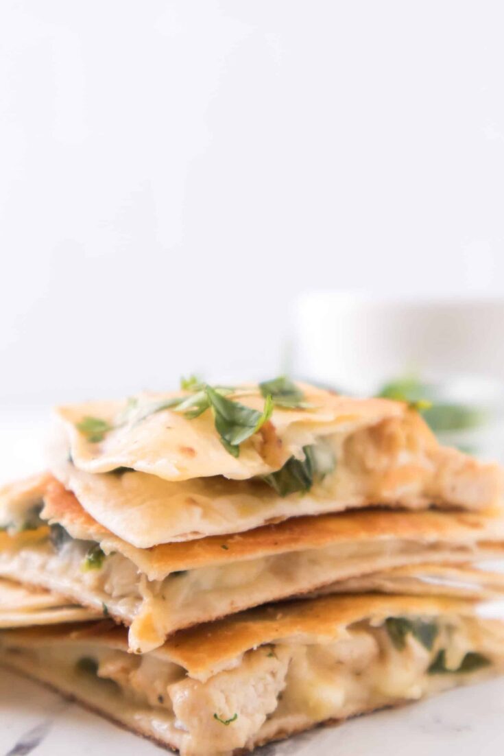 Spinach and Chicken Quesadlla