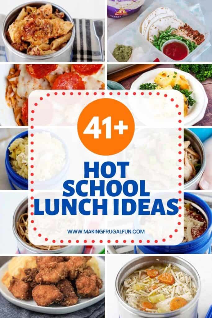 A round up image of hot school lunch box ideas. 