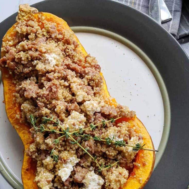 Image for Stuffed Butternut Squash Boats (5 Ingredients)