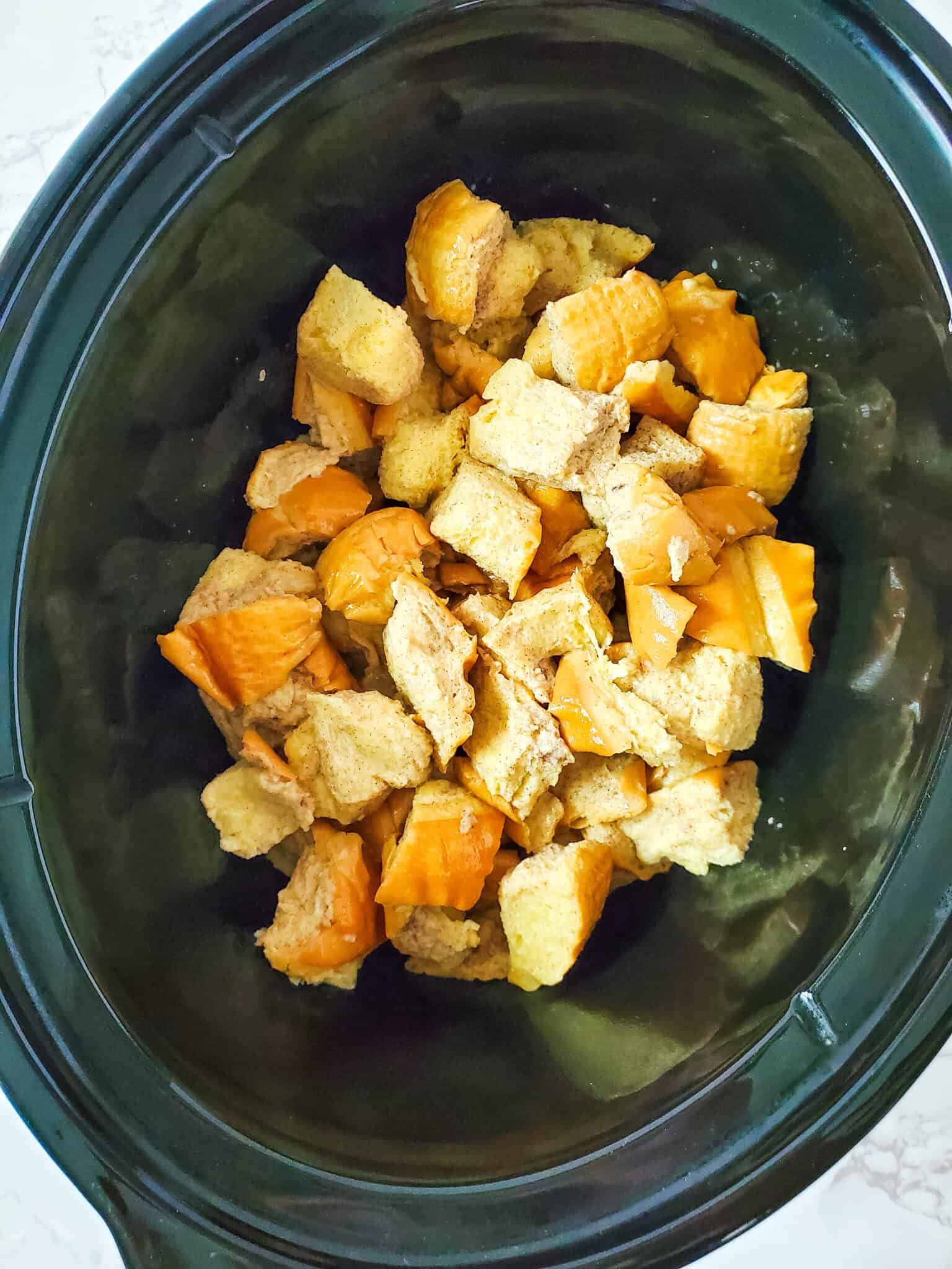 Overnight Crock Pot French Toast (Great for Christmas Morning) - Making