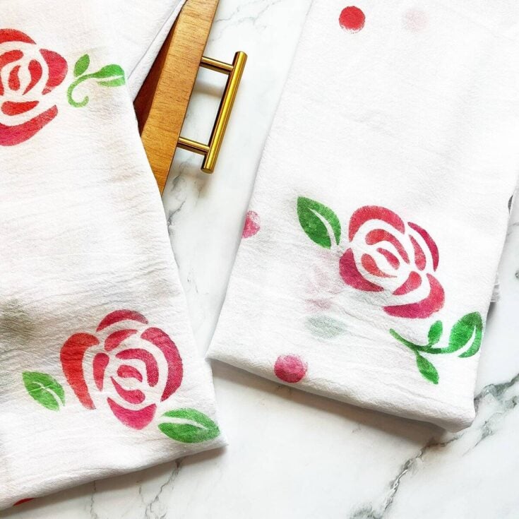 Image for Hand-Painted Tea Towels DIY - Free SVG Stencil Art < Craftidly